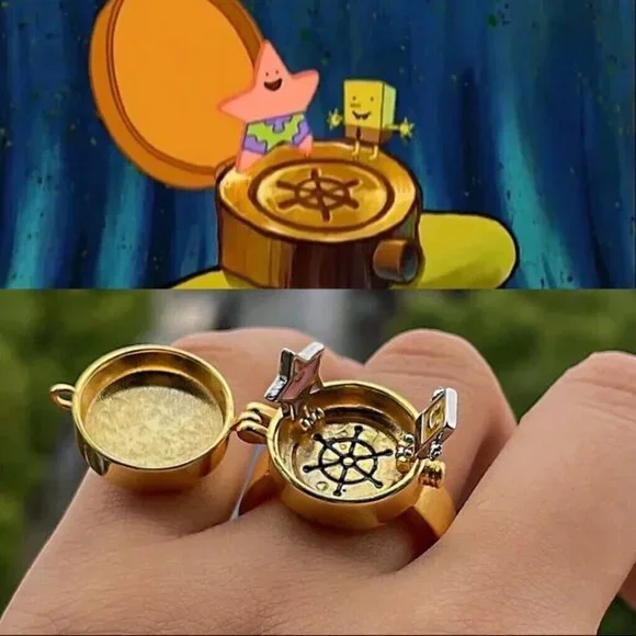 2 SpongeBob & Patrick Best Friends Forever BFF Ring Women Girls Ring Jewelry - Picture 8 of 15